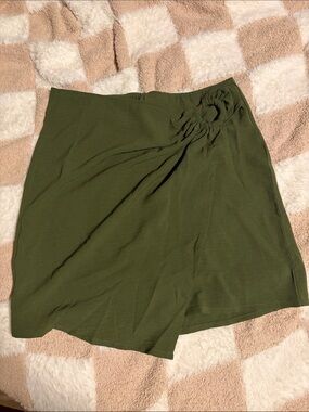 Olive Green Women’s Circle-Ring Detail Skirt